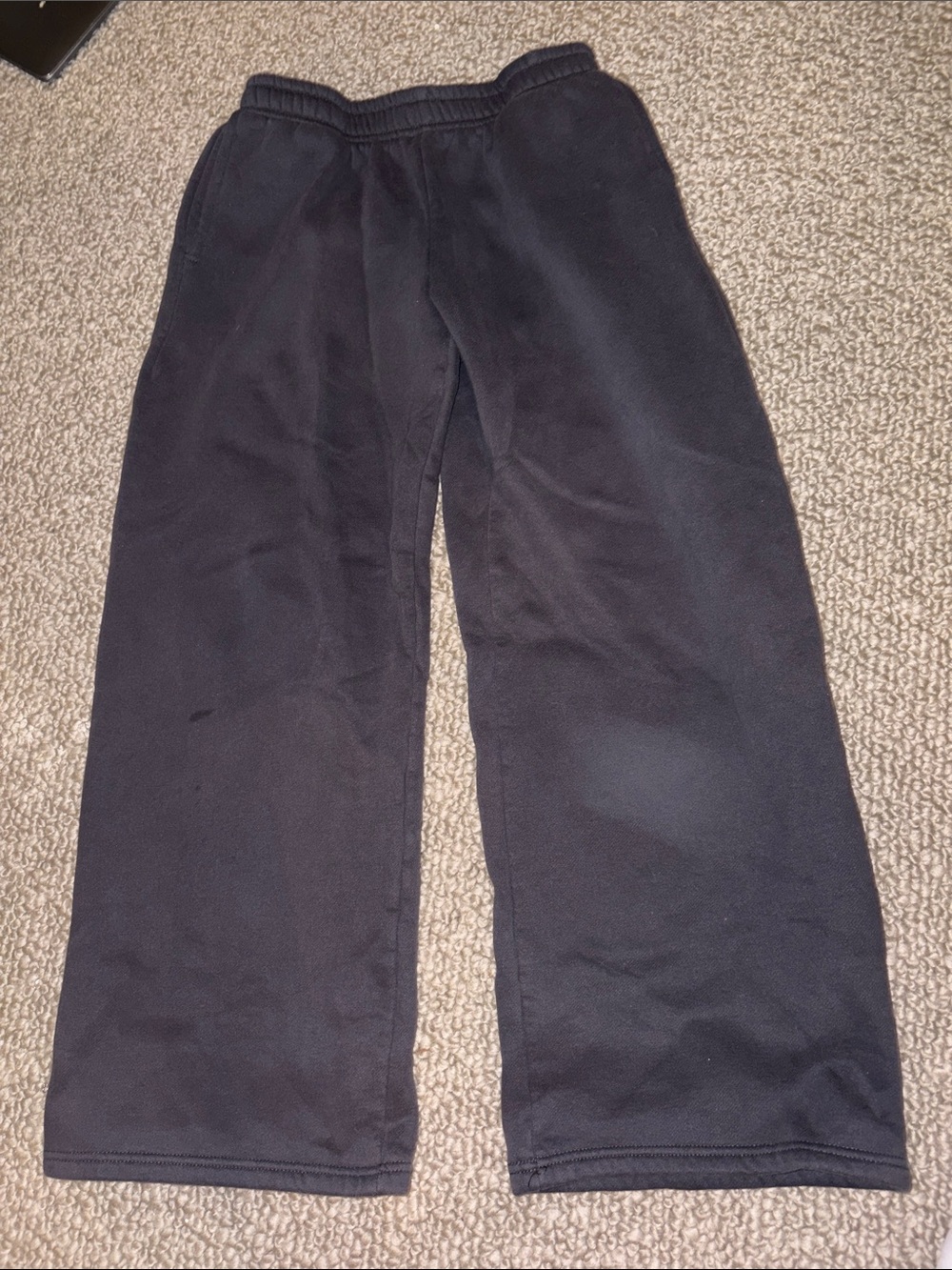 Classic Black Fleece Sweatpants with a bow
